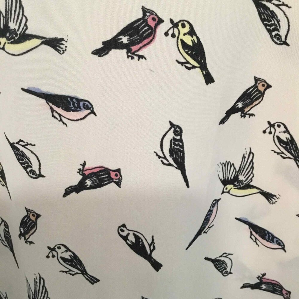 Blouse with Birds and Buttons on Back, Size Small - Picture 4 of 6